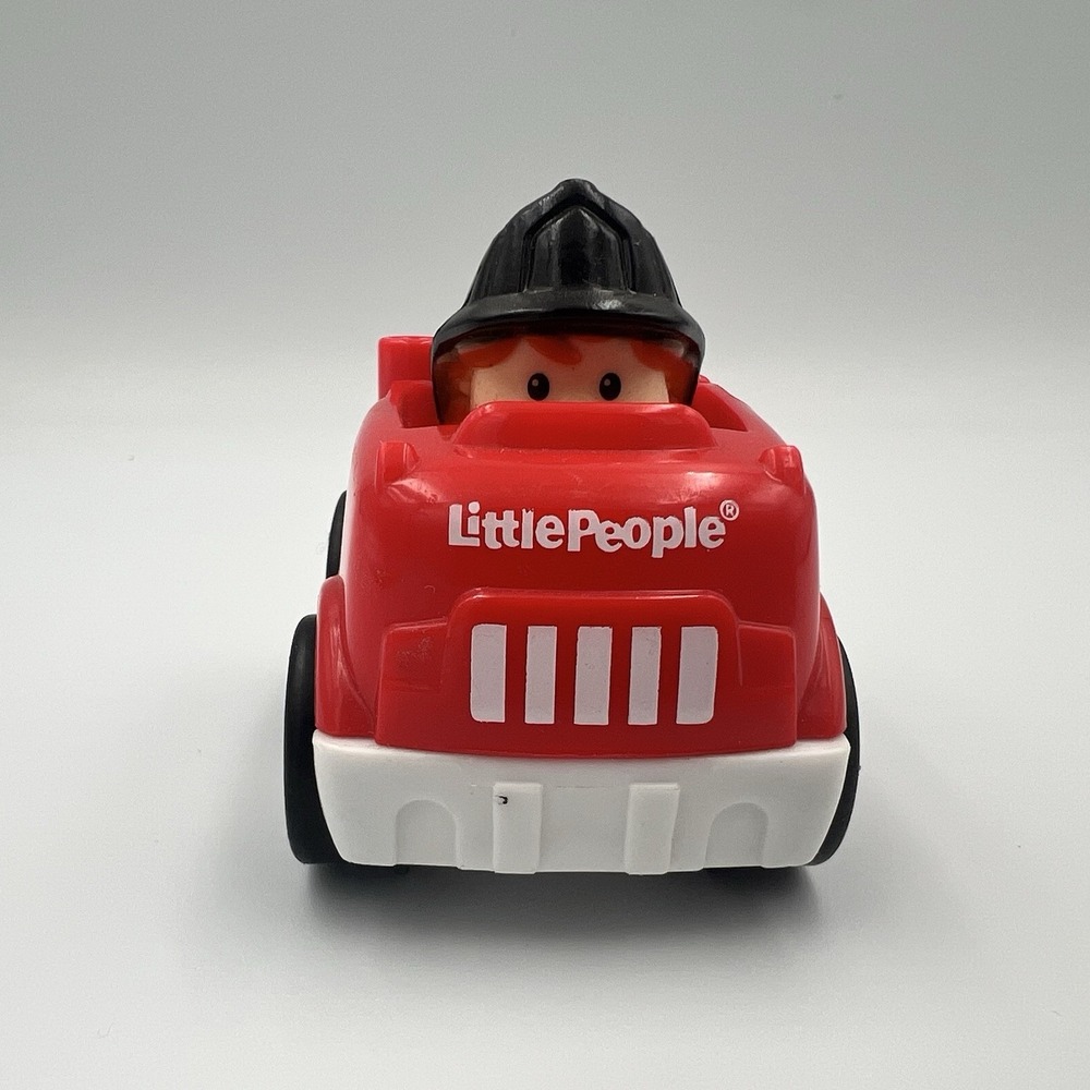 Fisher Price Little People Wheelies Lot Of 3 Cars Mattel Fire Recycle Dump Truck - Picture 2 of 16